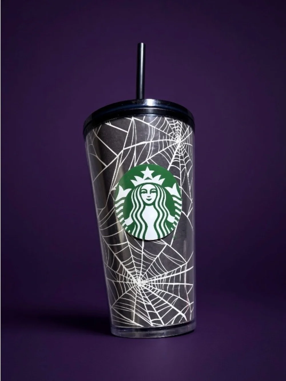 Starbucks Black Spiderweb Reusable Cold Cup with Green Siren Logo